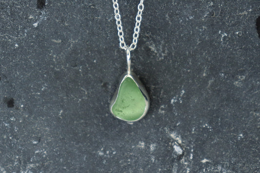 Welsh Sea Glass Silver Necklace