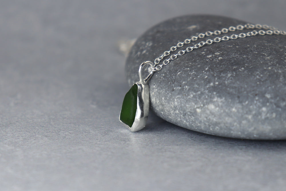 Welsh Sea Glass Silver Necklace