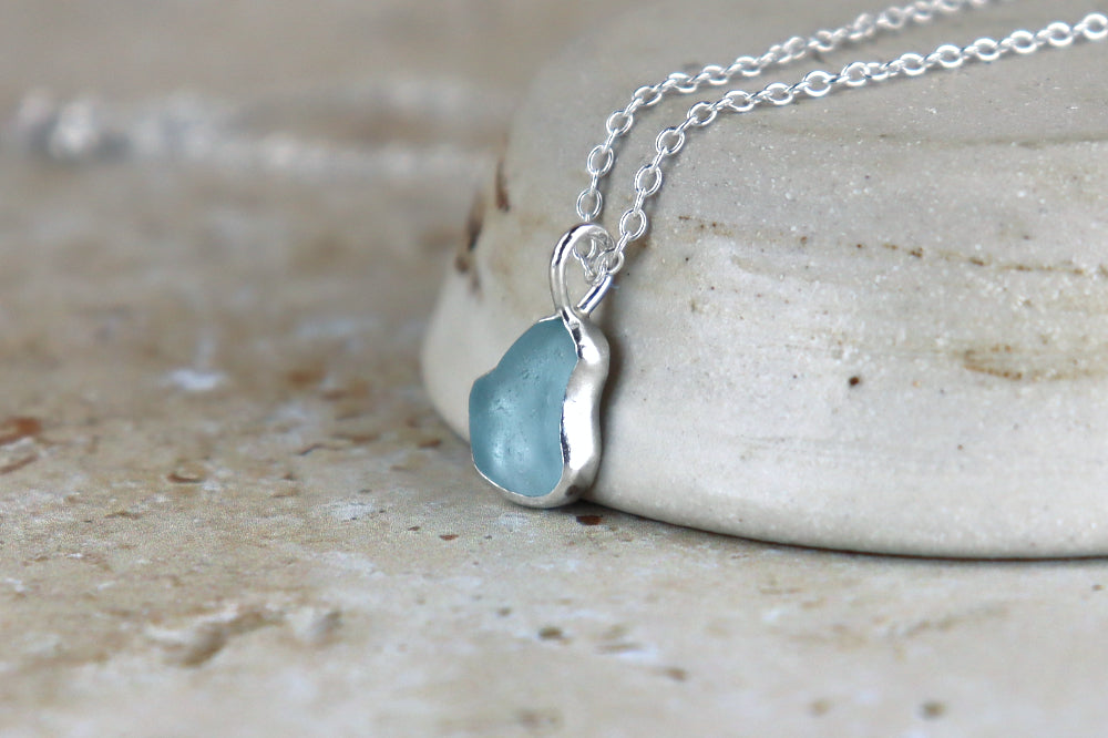 Welsh Sea Glass Silver Necklace