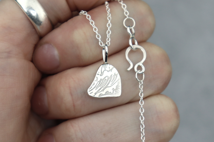 Welsh Sea Glass Silver Necklace With Engraved Back
