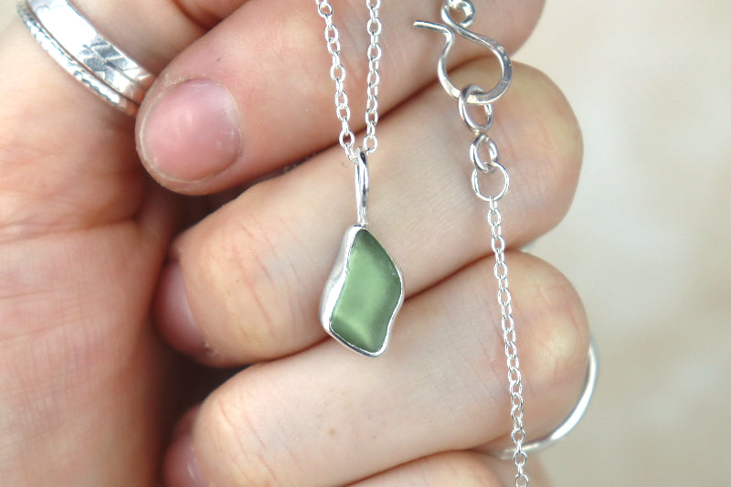 Welsh Sea Glass Silver Necklace