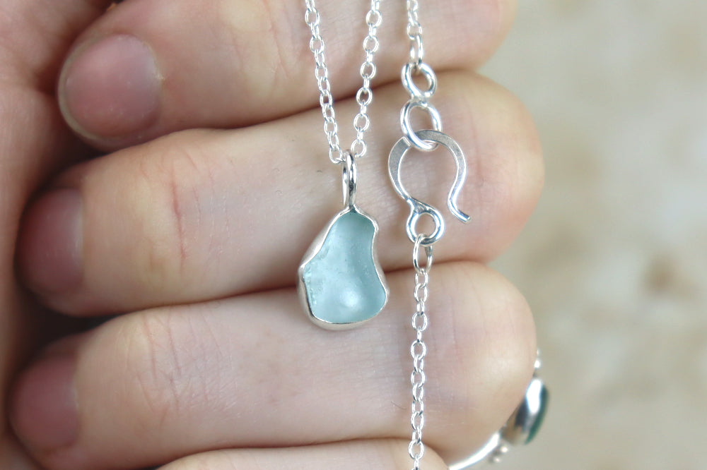 Welsh Sea Glass Silver Necklace