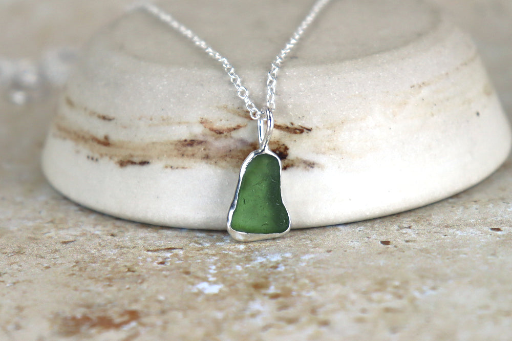 Welsh Sea Glass Silver Necklace