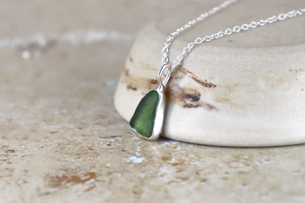 Welsh Sea Glass Silver Necklace