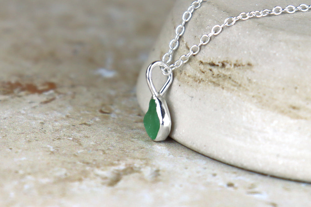 Welsh Sea Glass Silver Necklace