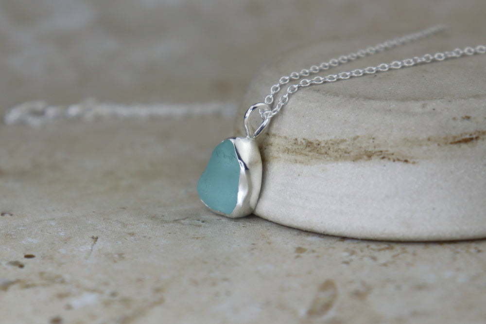 Welsh Sea Glass Silver Necklace