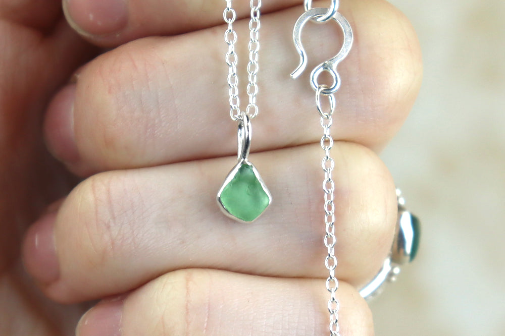 Welsh Sea Glass Silver Necklace