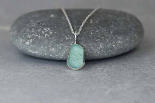 Welsh Sea Glass Silver Necklace