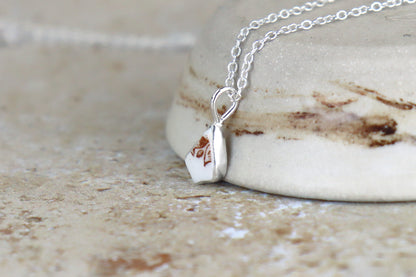 Welsh Sea Pottery Silver Necklace