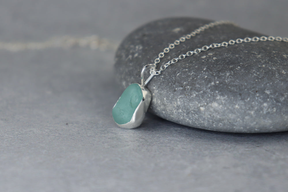 Welsh Sea Glass Silver Necklace