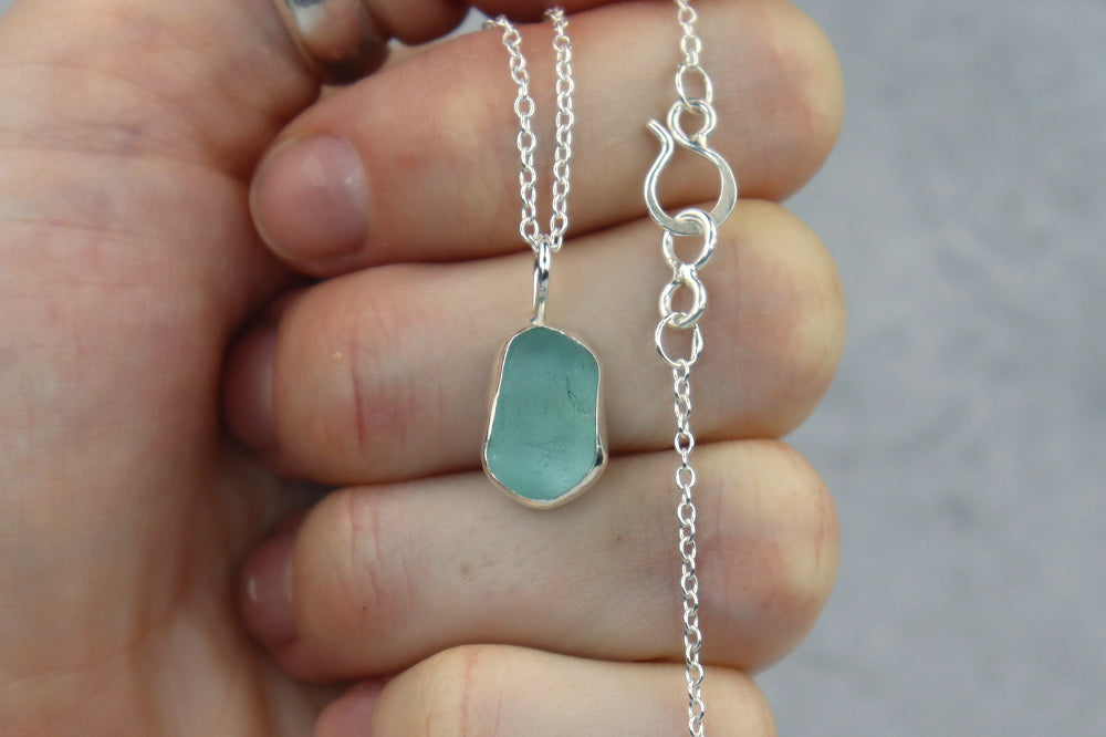 Welsh Sea Glass Silver Necklace