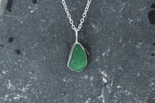 Welsh Sea Glass Silver Necklace