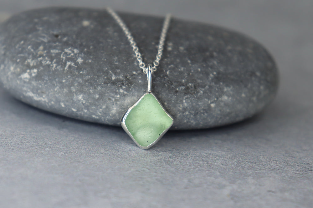 Welsh Sea Glass Silver Necklace