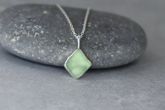 Welsh Sea Glass Silver Necklace
