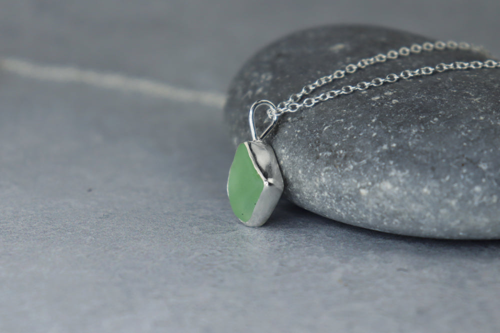 Welsh Sea Glass Silver Necklace