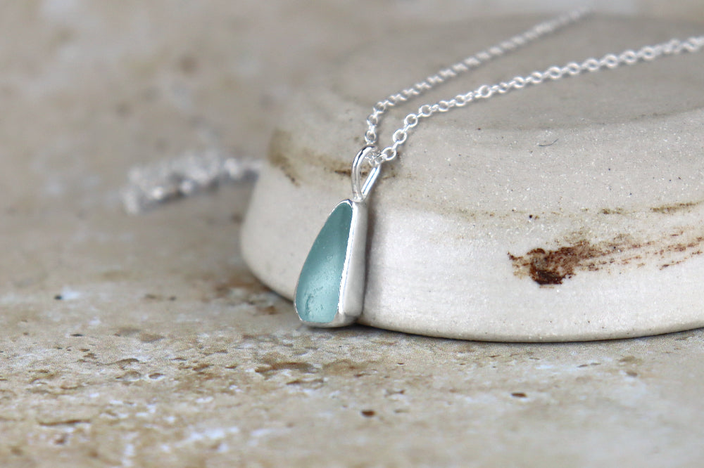 Welsh Sea Glass Silver Necklace