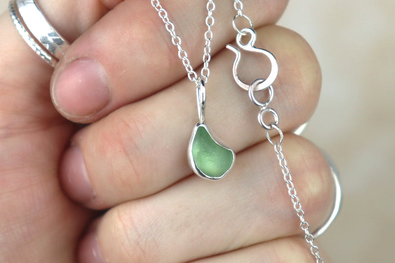 Welsh Sea Glass Silver Necklace