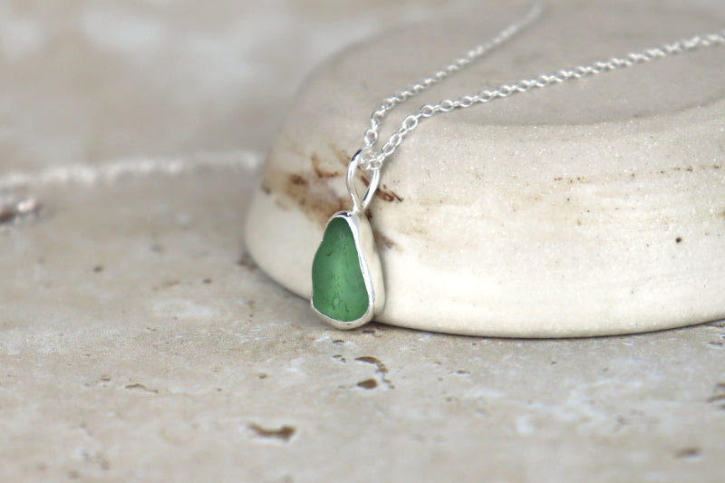 Welsh Sea Glass Silver Necklace