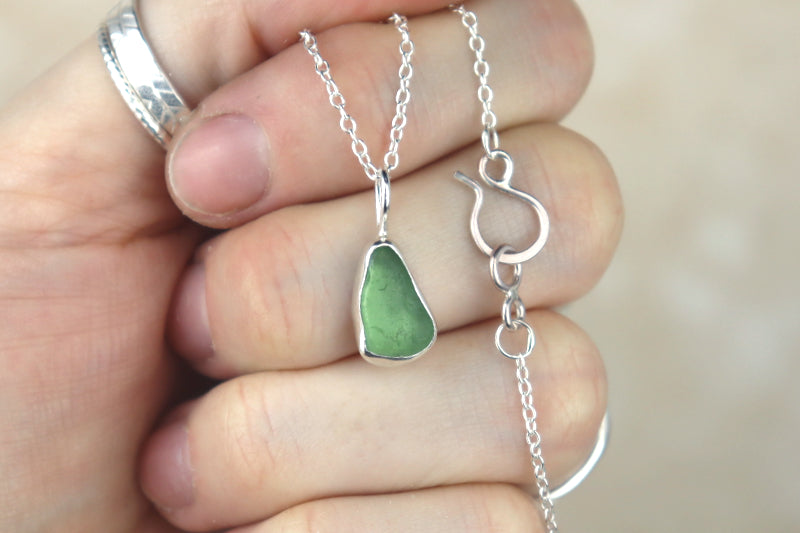 Welsh Sea Glass Silver Necklace