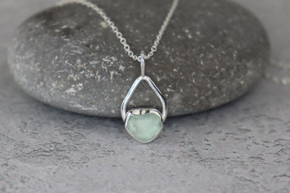 Welsh Sea Glass Teardrop Necklace