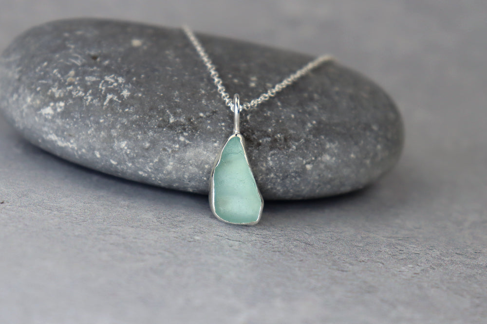 Welsh Sea Glass Silver Necklace