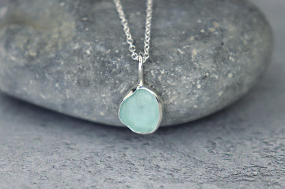 Welsh Sea Glass Silver Necklace