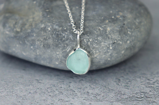 Welsh Sea Glass Silver Necklace
