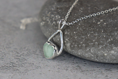 Welsh Sea Glass Teardrop Necklace