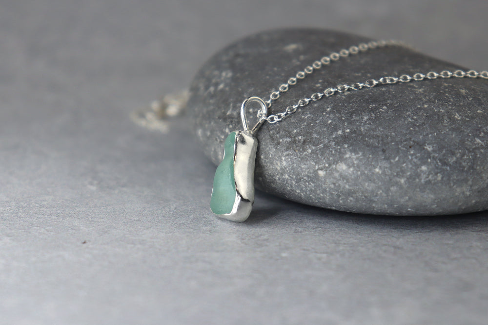 Welsh Sea Glass Silver Necklace