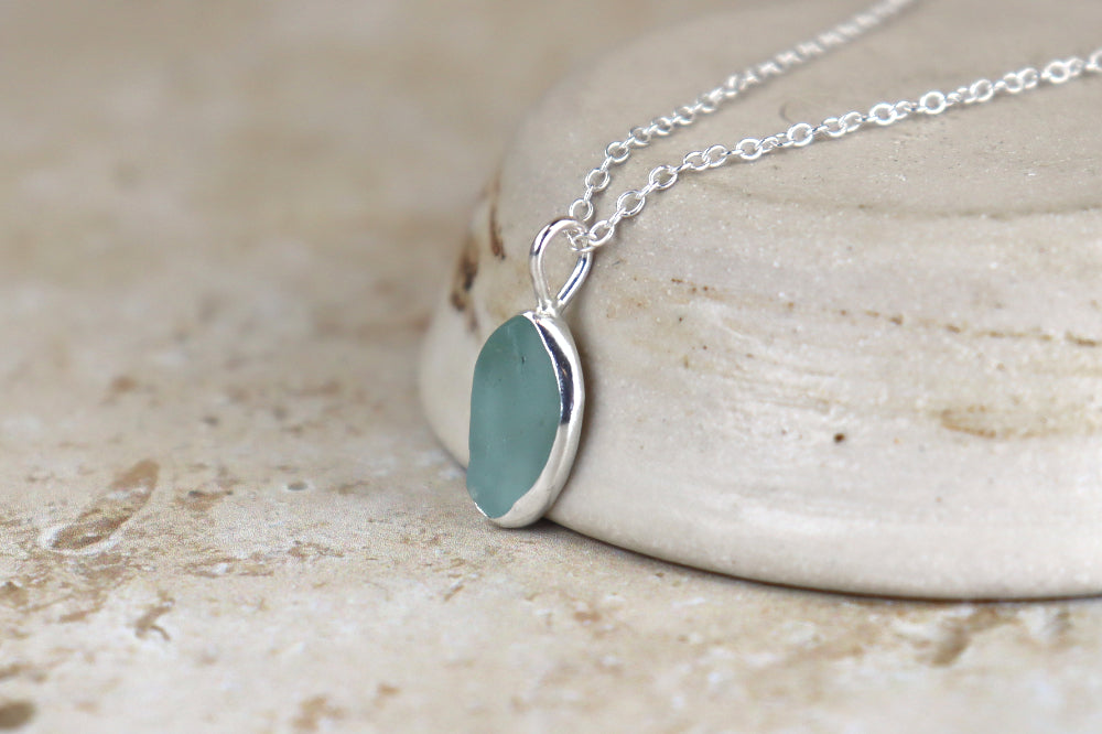 Welsh Sea Glass Silver Necklace