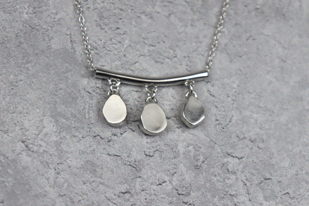 Welsh Sea Glass Silver Bar Necklace