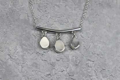 Welsh Sea Glass Silver Bar Necklace