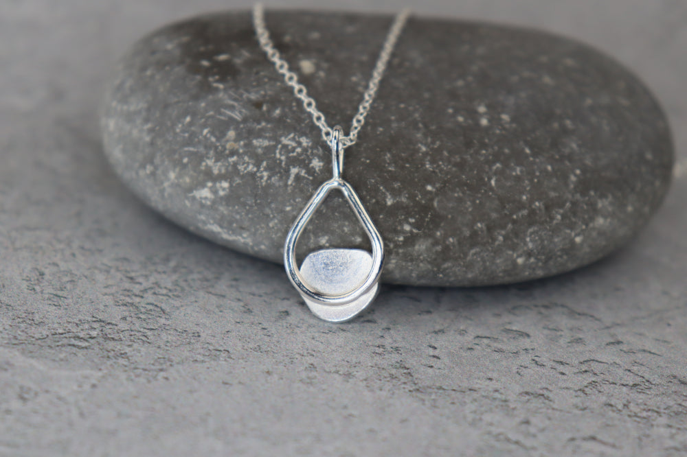 Welsh Sea Glass Teardrop Necklace