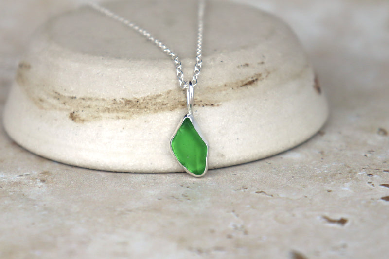 Welsh Sea Glass Silver Necklace