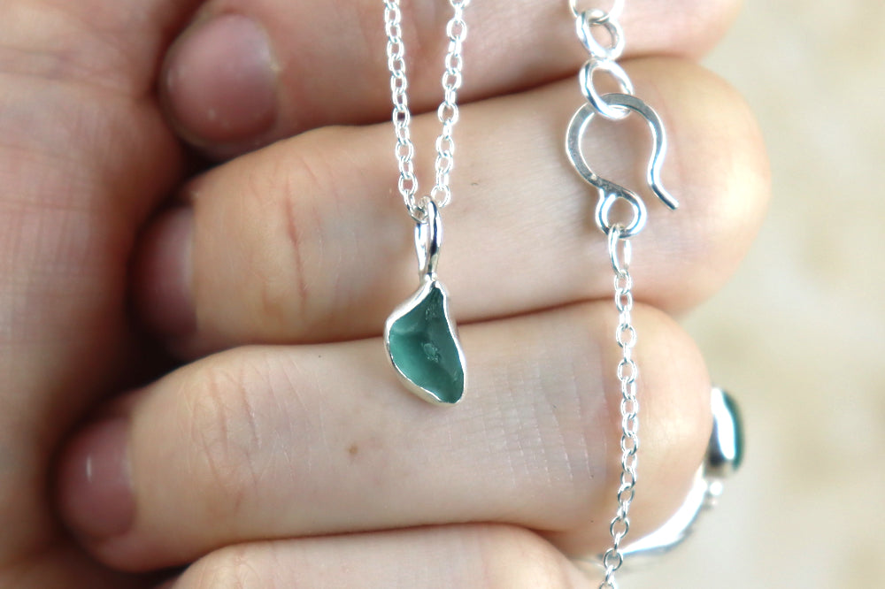 Welsh Sea Glass Silver Necklace