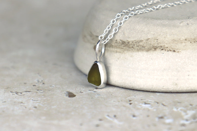 Welsh Sea Glass Silver Necklace