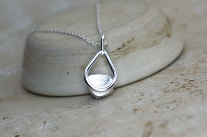 Welsh Teardrop Sea Glass Silver Necklace