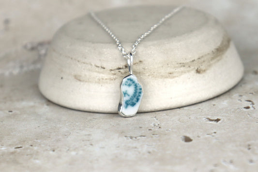 Welsh Sea Pottery Silver Necklace