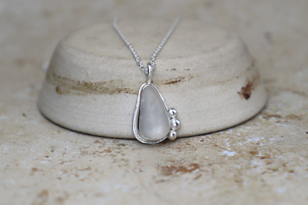 Welsh Sea Glass Silver Necklace