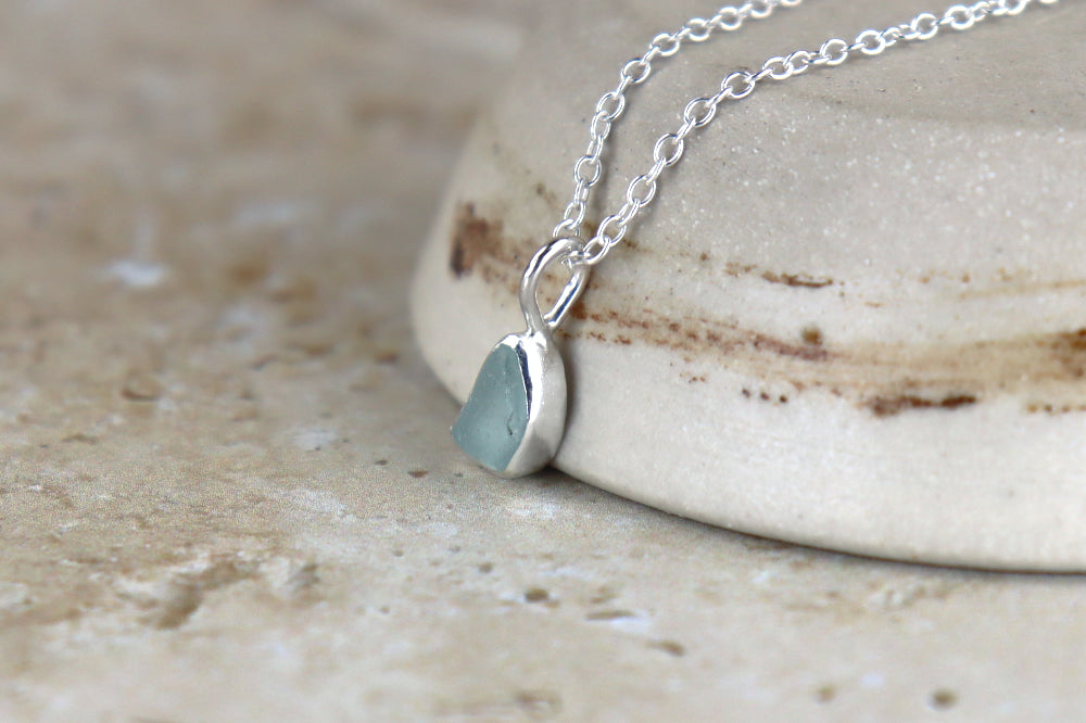 Welsh Sea Glass Silver Necklace