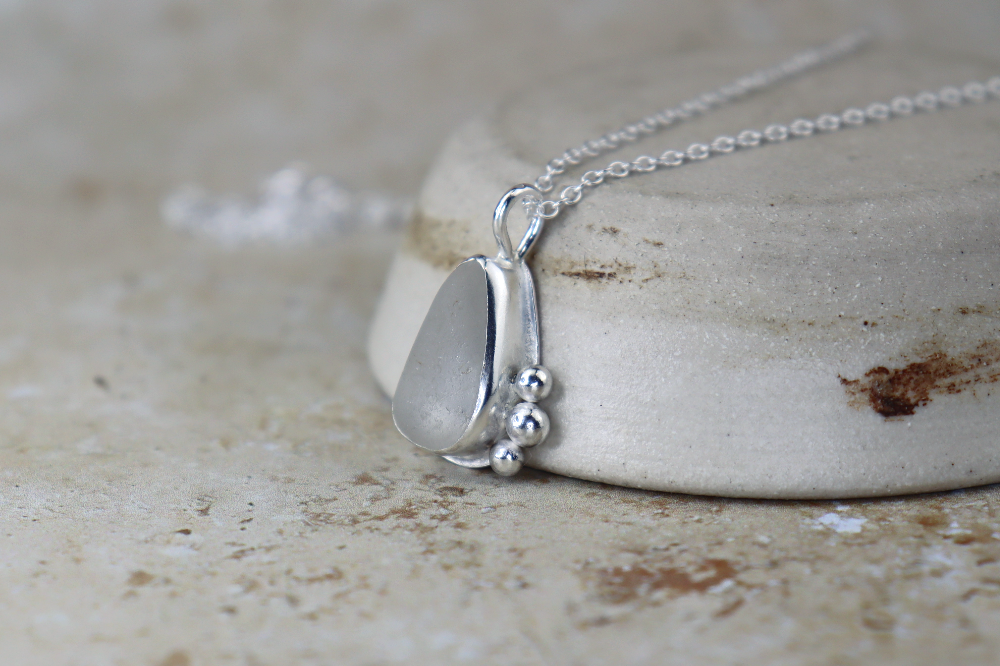 Welsh Sea Glass Silver Necklace