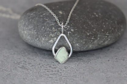 Welsh Sea Glass Teardrop Necklace
