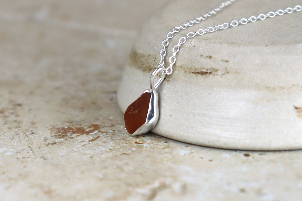 Welsh Sea Glass Silver Necklace