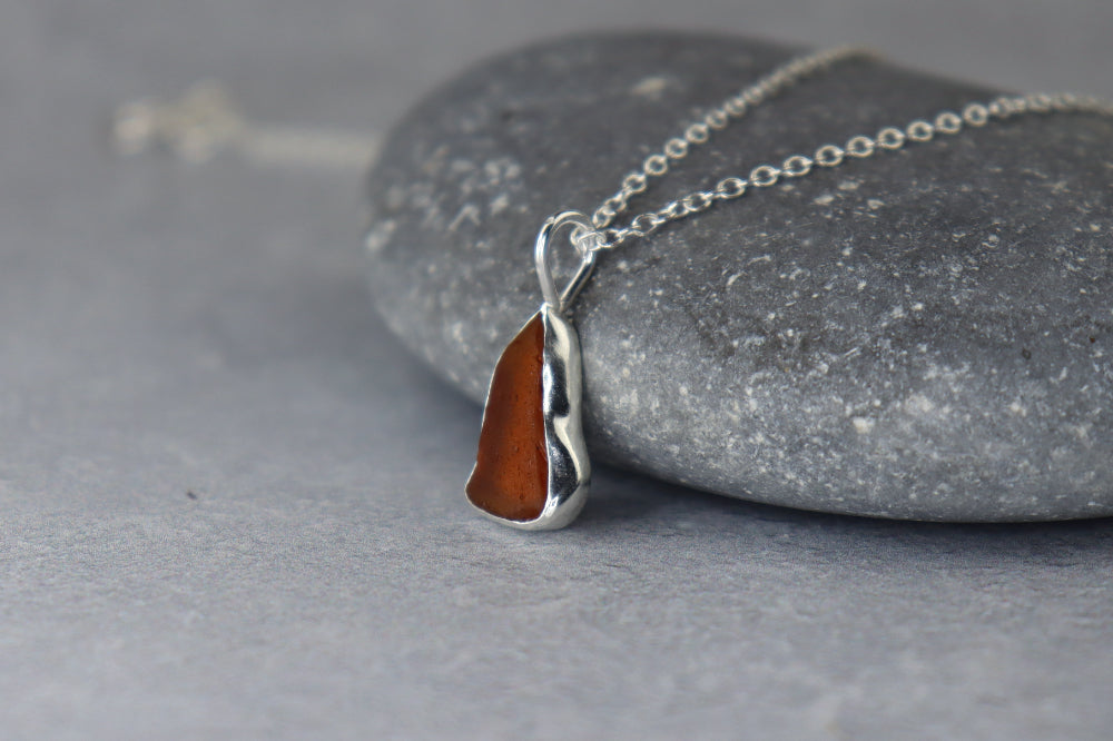 Welsh Sea Glass Silver Necklace