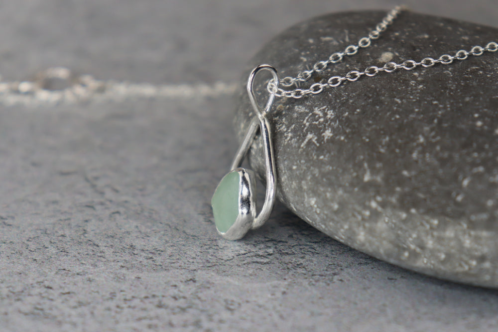 Welsh Sea Glass Teardrop Necklace