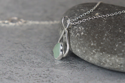 Welsh Sea Glass Teardrop Necklace