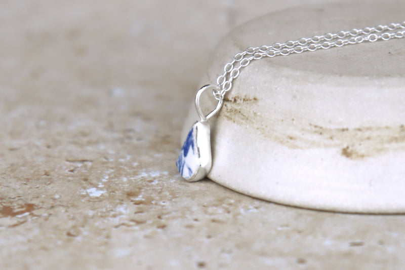 Welsh Sea Pottery Silver Necklace