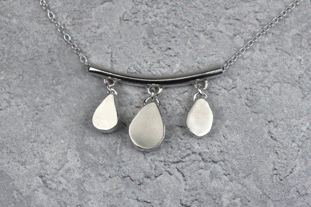 Welsh Sea Glass Silver Bar Necklace