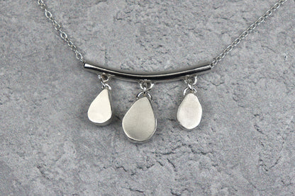 Welsh Sea Glass Silver Bar Necklace