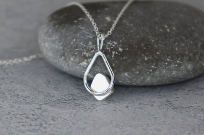 Welsh Sea Glass Teardrop Necklace